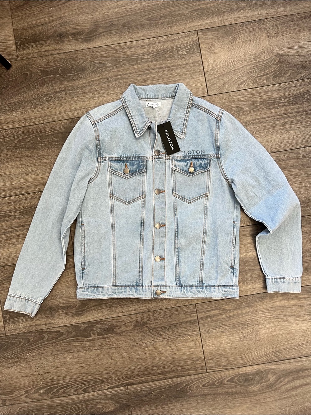 Peloton Light Blue Denim Jacket - Women's Classic Trucker Together We Go Far NEW